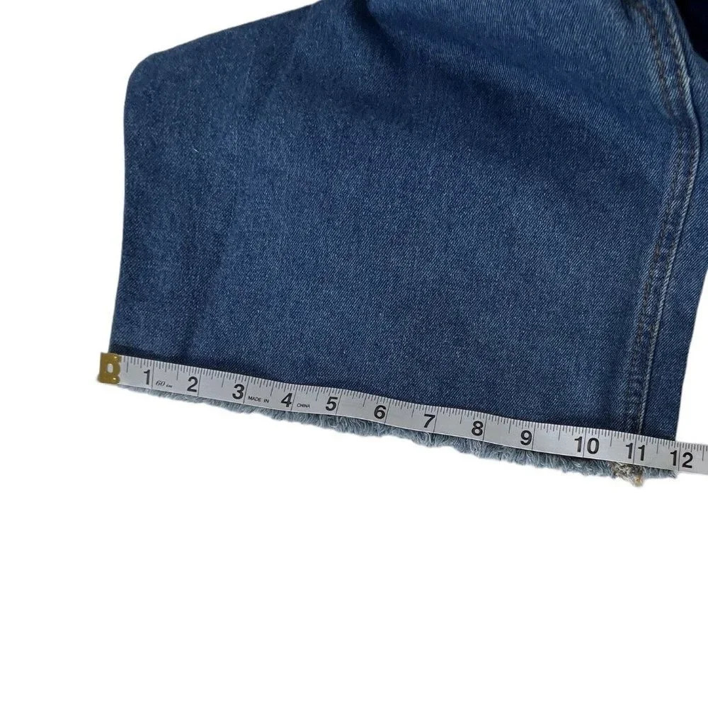 Pretty Little Thing Jeans Womens Plus Blue Distressed Knee Rip Raw Hem 20UK - Picture 11 of 14